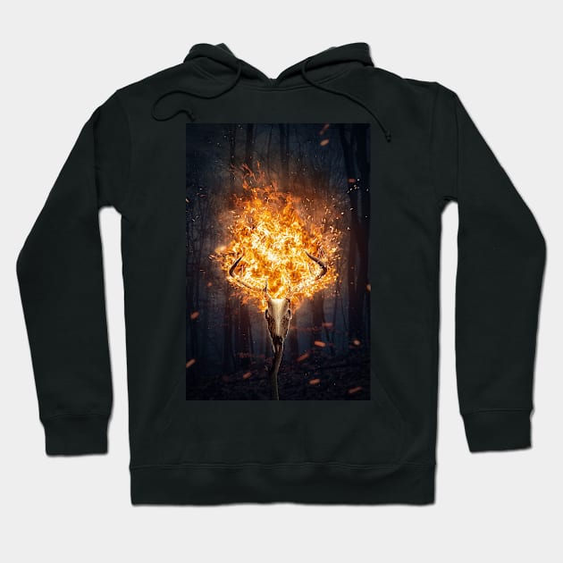 Fire night Hoodie by Enki Art